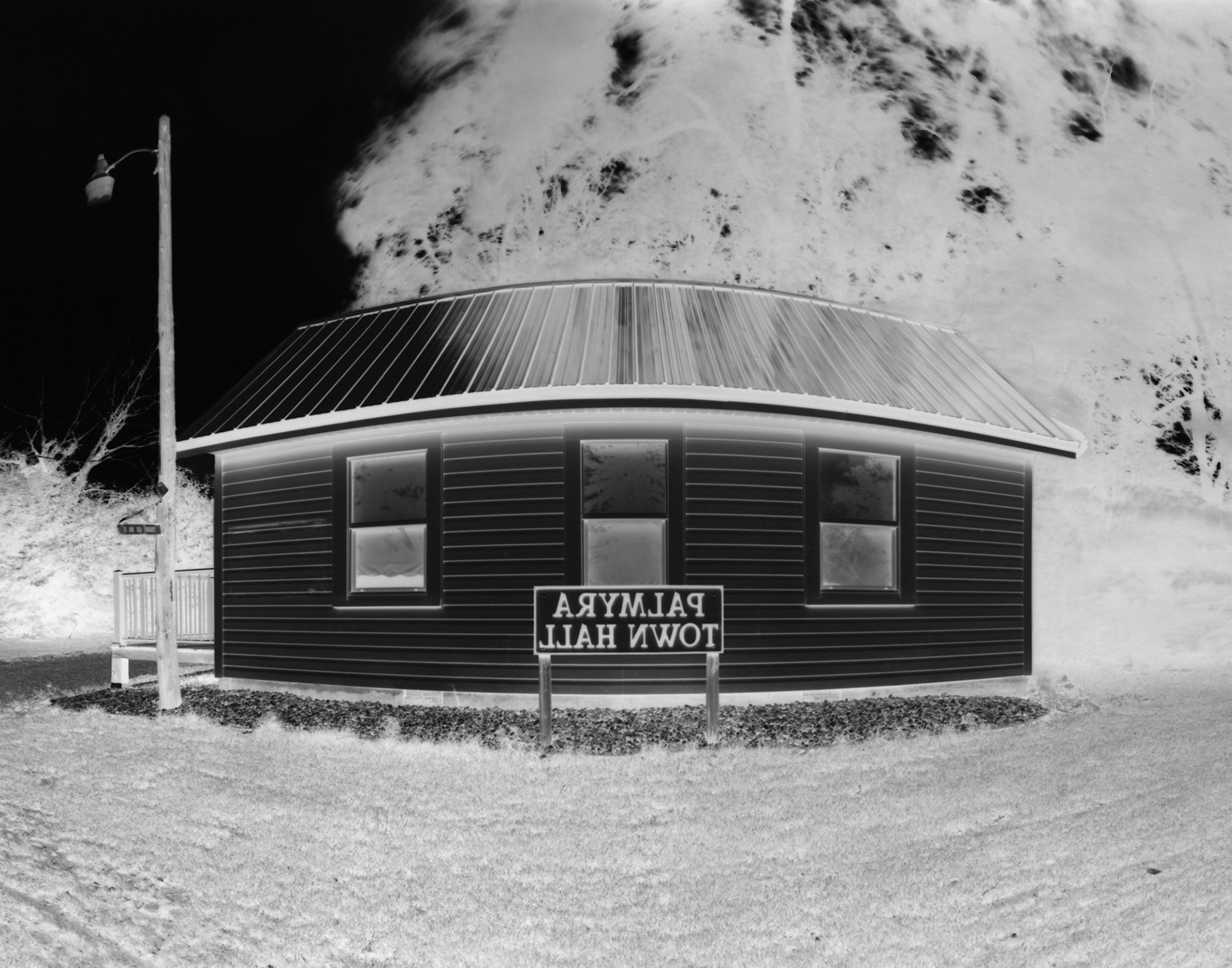 Formal view of the Palmyra township hall.