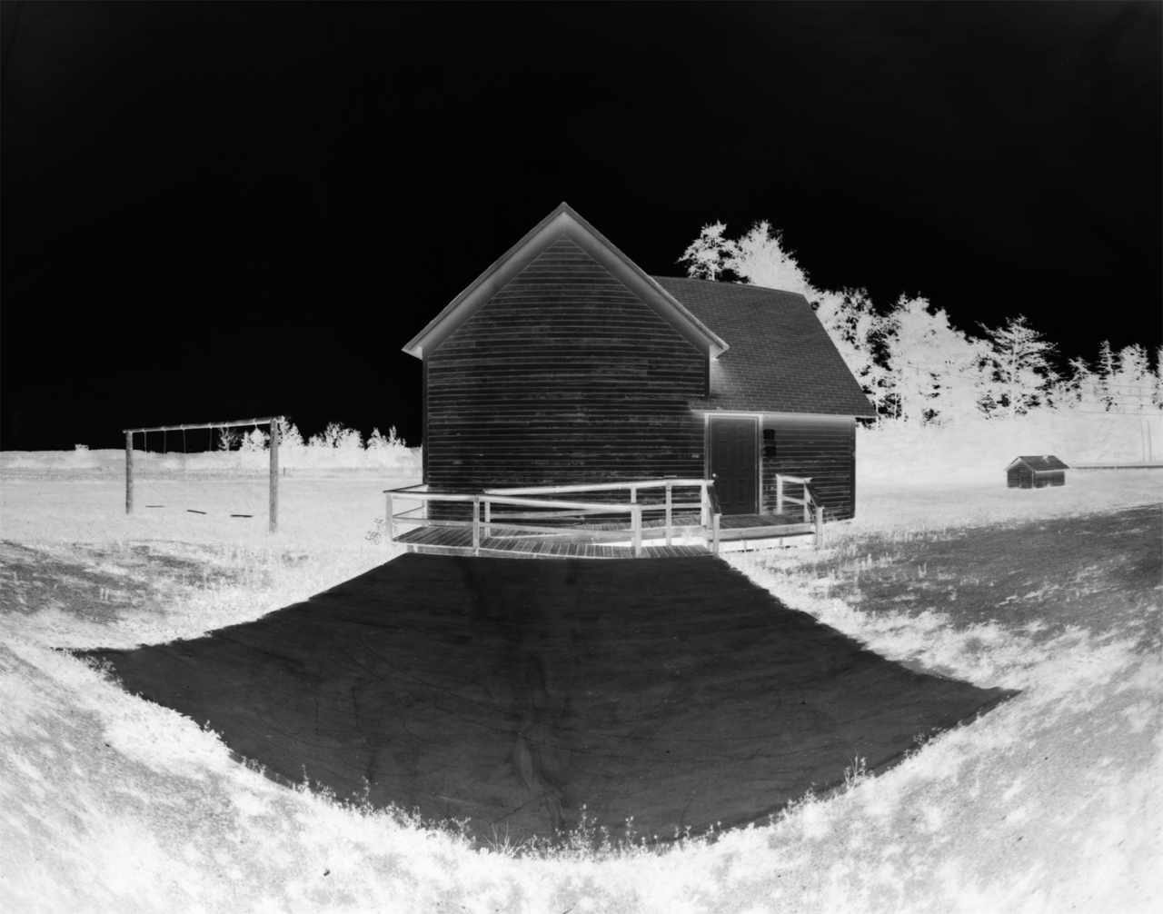 Portrait of the Bungo township hall in Cass County