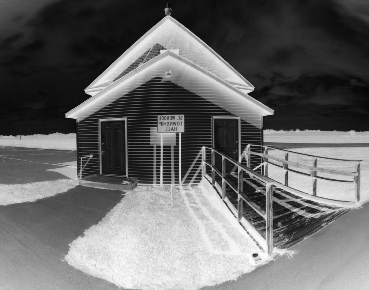 Portrait of the St. Wendel township hall in Stearns County