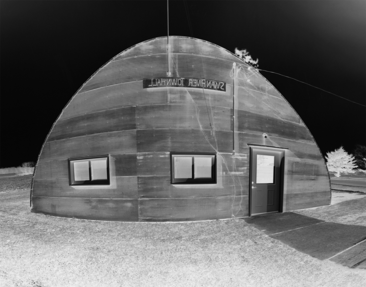 Portrait of the Swan River township hall in Morrison County