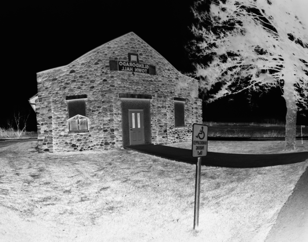 Portrait of the Glendorado township hall in Benton County