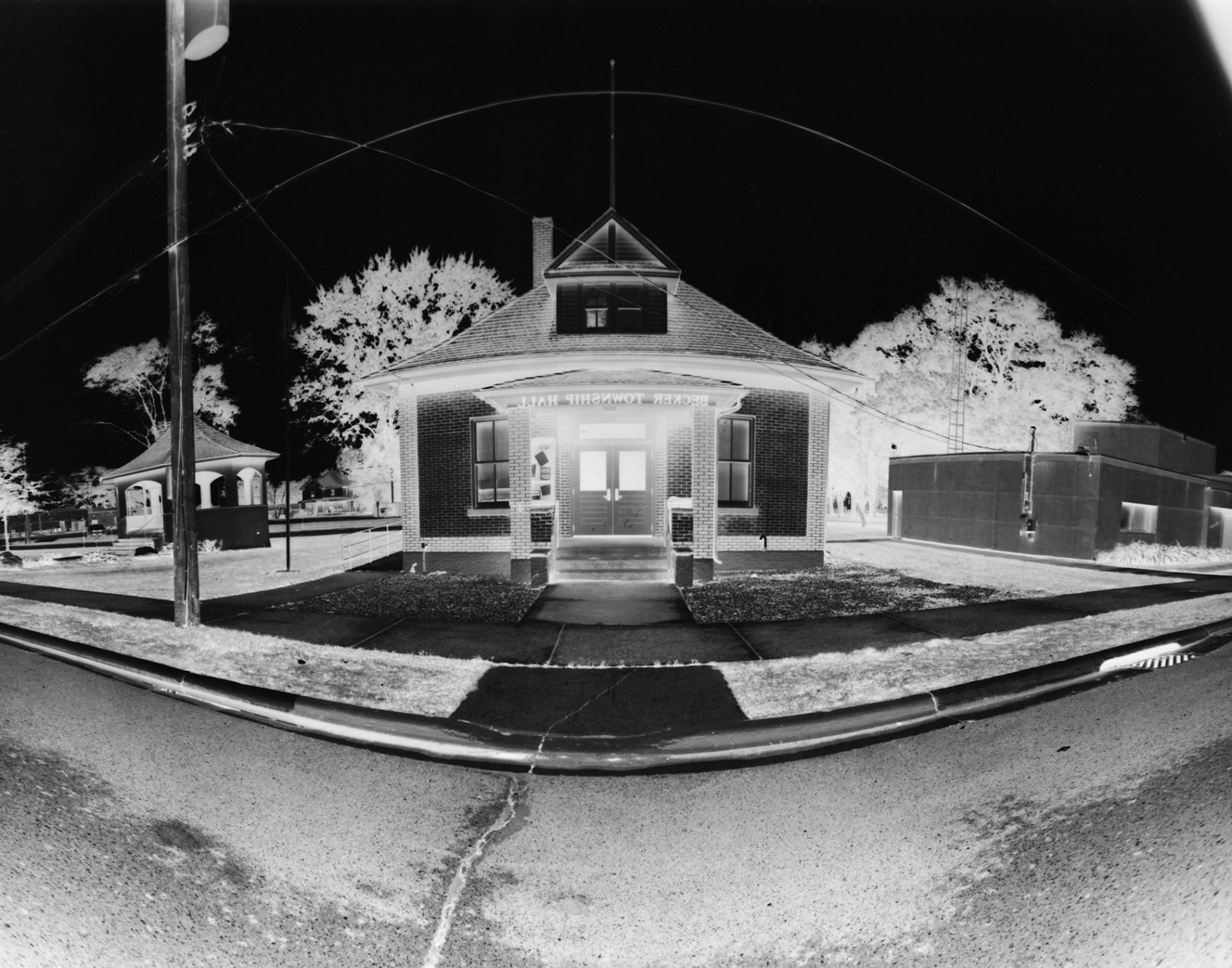 Formal portrait of the Becker Township hall in Sherburne County.