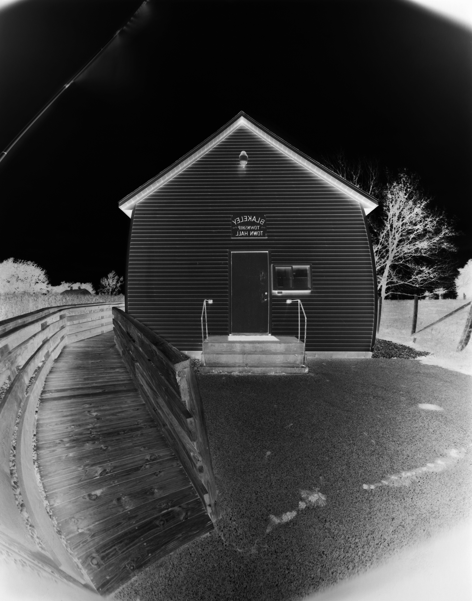 Formal portrait of the Blakeley Township hall in Scott County.